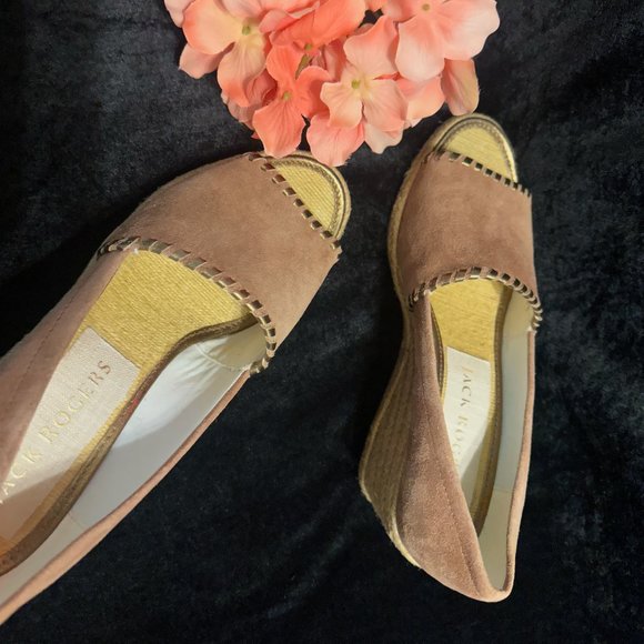 Jack Rogers Palmer Wedge Heel Sandals Metallic Mauve Size 8.5 - Picture 5 of 12